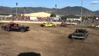 Tooele County Fair Demolition Derby 08032013 Stock Class Heat One [upl. by Anitap]