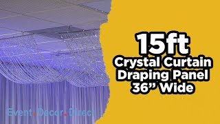 Crystal Ceiling Draping Panel With and Without LED Lights 36quot Wide  Event Decor Direct [upl. by Sucramal245]