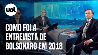 Bolsonaro volta ao JN após quatro anos como foi entrevista de 2018 com Bonner e Renata Vasconcellos [upl. by Aisined834]