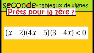 Prêts pour la première spécialité maths  Tableau de signe dun produit [upl. by Amandy]