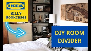 DIY Room Divider Wall for studio apartment IKEA Billy Bookcase hack [upl. by Ahsini]