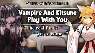 ASMR Vampire And Kitsune Play With You FF4A FDom Yandere Flirty Monster Girl Collab [upl. by Selene]