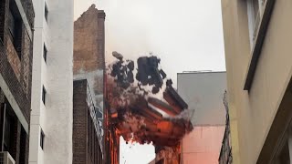 Footage from major building fire in Surry Hills [upl. by Polad261]