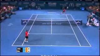 Roger Federer vs John Millman Brisbane 2015 IMPOSSIBLE SHOT FULL HD 1080p [upl. by Stevy708]