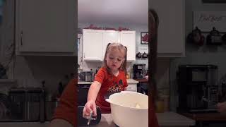 This is why she prefers to handle the mixing herself 😂 toddlers kidsinthekitchen [upl. by Nelle]