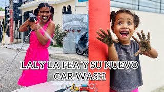 LALY LA FEA Su Nuevo Car Wash 🫧🚘🛵🫧 [upl. by Abocaj991]