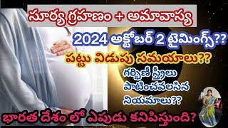 Surya Grahan 2024 in India Date amp Time  Solar Eclipse Timings pregnant women precautionsgrahanam [upl. by Delmor]