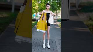 New yellow thermal jacket with feather jeans trendingfashion fashiontrends [upl. by Ahsyat843]