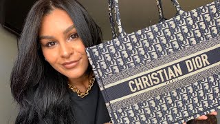 DIOR BOOK TOTE UNBOXING amp WHAT FITS INSIDE [upl. by Tacklind]