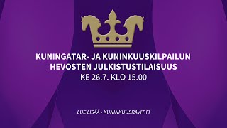 Kuninkuusravien pääkilpailun osallistujien julkistustilaisuus 2023 [upl. by Enaamuj]