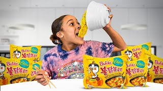 SPICY CHEESE NOODLES MUKBANG 🍜 [upl. by Ellenuahs428]