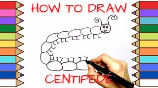 Draw a Centipede For Kids Millipede Drawing Lesson Easy Draw Centipede Step by Step For Children [upl. by Kloster717]