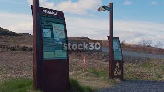 Sign For Helgafell Mountain Snæfellsnes Peninsula Iceland [upl. by Lyrahc]