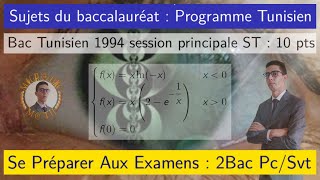 Fonctions Logarithmes  exponentielles — Exam 1994 Principale Tunisie — 2 Bac PcSvt [upl. by Heyde]