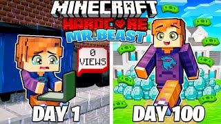 I Survived 100 DAYS as MR BEAST in HARDCORE Minecraft [upl. by Eiramlatsyrc839]