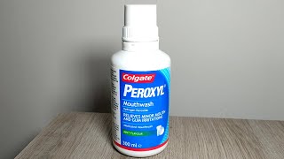 Colgate Peroxyl Hydrogen Peroxide Mouthwash Review [upl. by Enilec463]