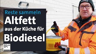 Sprit aus Speiseölen Altes Fett aus der Küche wird zu Biodiesel verarbeitet  Abendschau  BR24 [upl. by Ayerf]