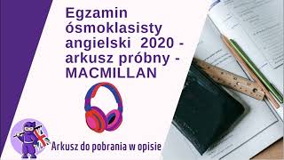 Egzamin Ósmoklasisty Angielski 2020 Arkusz Próbny MACMILLAN Nagranie do zadań 14 [upl. by Notsag278]