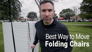 The Best Way to Move Folding Chairs [upl. by Atiugal]