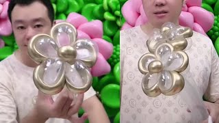 How to Make a Balloon Flower  Balloon Craft Ideas [upl. by Oeram308]