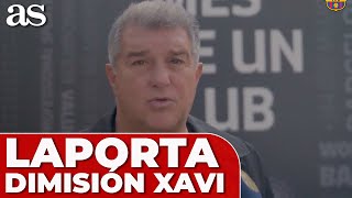 Declaración OFICIAL de LAPORTA tras la DIMISIÓN de XAVI  FC BARCELONA [upl. by Tereb]