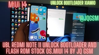 redmi note 11 unlock bootloaderflash rom miui 14JQGSM [upl. by Atilegna]