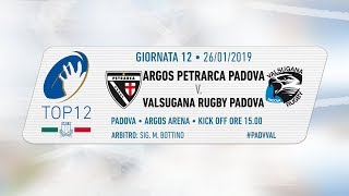 TOP12 201819 Giornata 12  Argos Petrarca Padova v Valsugana Rugby Padova [upl. by Ready451]