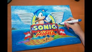 Speed Drawing Sonic Mania [upl. by Dearden275]