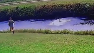 Video shows race to rescue women who crashed ATV into canal [upl. by Salvidor]