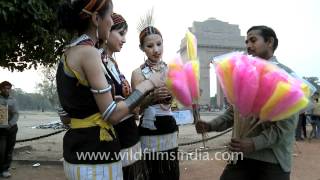 Tetseo Sisters buying cotton candy at India Gate [upl. by Cate]