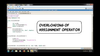 Overloading Assignment Operator  Overloading Equal to Operator  C Programming [upl. by Acyssej449]