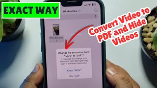 How to Convert Video to PDF and Hide Videos in iPhone  Hide ANY FILE on iPhone [upl. by Dorin]