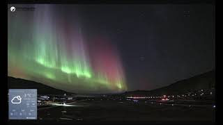 Aurora—Kangerlussuaq Airport 10102402 2x speed playback [upl. by Pheni]