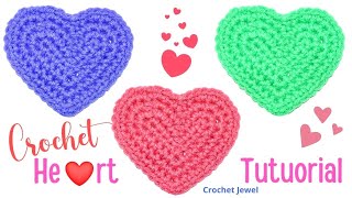 Crochet Heart Tutorial For Beginners  DIY Crochet Heart [upl. by Aleihs751]