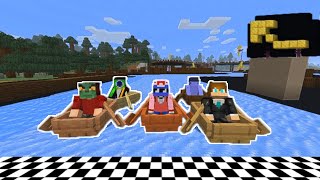 Minecraft Ice Boat RACING [upl. by Shanda]