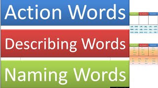 Action words  describing words  Naming words [upl. by Sicnarf]