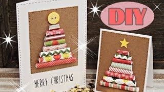 Weihnachtskarten selber basteln 3  Weihnachtsbaum  Christmas Card DIY [upl. by Raychel92]