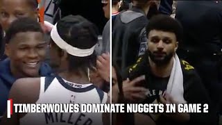 ABSOLUTE DOMINATION 😱 Nuggets fans chant WOLVES IN FOUR after HUGE Game 2 defeat 😬  NBA on ESPN [upl. by Etac373]