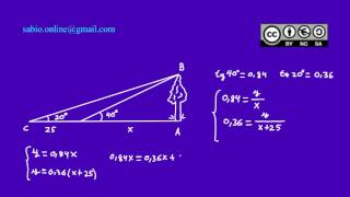 Problema de trigonometría  Altura de un árbol [upl. by Nnednarb]