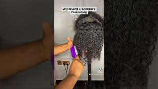 How to revamp a curly wig foryou foryoupage fypシ゚ foryouvideos fypシ゚viral curlywig pixie [upl. by Nelle222]