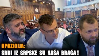 Skupština Opozicija se ujedinila protiv plana Vučića  da zavadi Srbe iz Srbije sa Srbima iz Srpske [upl. by Richardo]