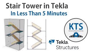 KTS  Stair Tower Flight in Tekla Structures [upl. by Yarak]