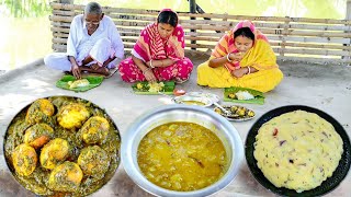 আজ পালংশাক দিয়ে এমন ডিম রান্না করলাম সবাই চেটেপুটে খেয়ে নিলো সাথে মুলোর ডাল আর আলু ভর্তাegg curry [upl. by Yasdnil]