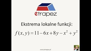 Ekstremum lokalne funkcji dwóch zmiennych  14 eTrapez [upl. by Ninel]