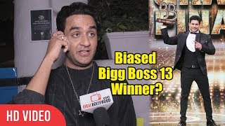 Vikas Gupta Reaction On Biased Bigg Boss 13 Winner Sidharth Shukla [upl. by Katharine]