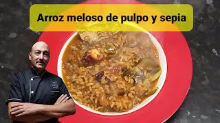 Arroz meloso de pulpo sepia y alcachofas [upl. by Ellennahs]