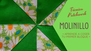 Técnica del molinillo Aprende a coser tu primer bloque Técnica Patchwork muy sencilla DIY [upl. by Eelessej]