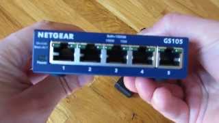 NetGear ProSafe GS105 5 Port Gigabit Switch  Unboxing and Detailed Close Ups [upl. by Ynottirb]