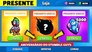 ÚLTIMO DIA CHEGOU TODOS PRESENTES GRÁTIS NA LOJA DO STUMBLE GUYS PARA TODO MUNDO CONFIRA [upl. by Ahsatal]