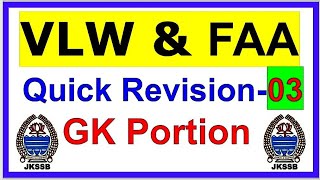 Quick Revision03  VLW amp FAA  GK Portion [upl. by Henni550]